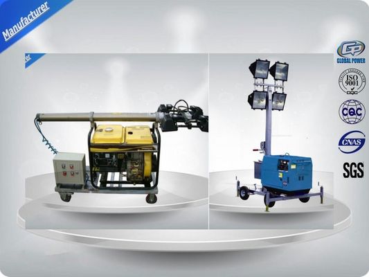 China Construction Mobile Light Tower High Performance with LED lighting , Hand Push supplier