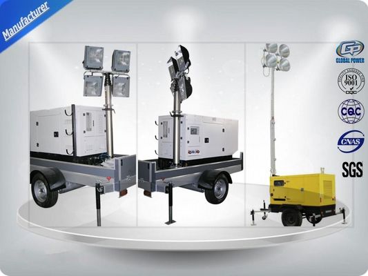 China Low Noise Trailer Mounted Mobile Light Tower Generator 10Kw/12Kva F Insulation Class supplier