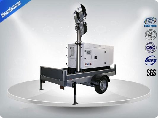 Single Phase Generator Mobile Light Tower Trailer With Manual Operated Mast supplier