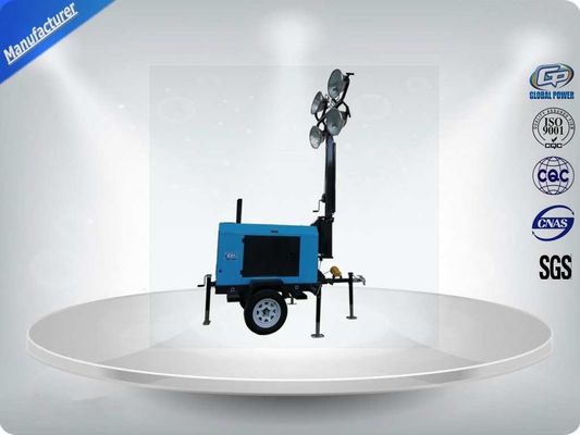 Contruction Emergency Portable 6-7kw 50Hz Mobile Light Tower , Trailer Mounted Light Towers Water Cooled supplier